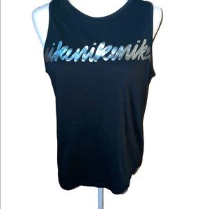 Nike Athletic Dri-Fit Tank Top  with Silver Metallic Lettering Size Medium